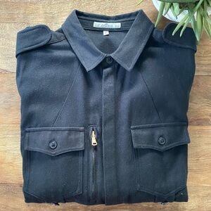 7 FOR ALL MANKIND - Men's Black Military Shirt Jacket